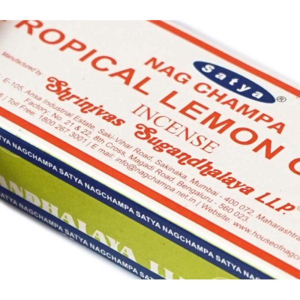 Ароматичні палички пилкові натуральні  Лимонна трава SATYA TROPICAL LEMON GRASS (ПЛОСКА ПАЧКА)