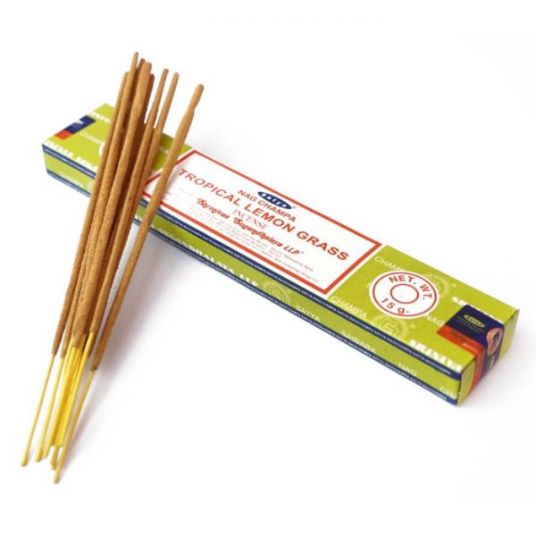 Ароматичні палички пилкові натуральні  Лимонна трава SATYA TROPICAL LEMON GRASS (ПЛОСКА ПАЧКА)