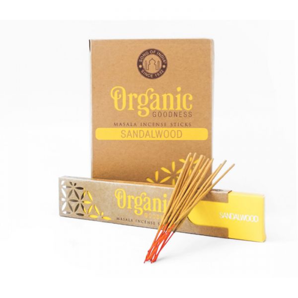 Аромапалички пилкові натуральні Сандал ORGANIC GOODNESS MASALA SANDALWOOD 15 гр