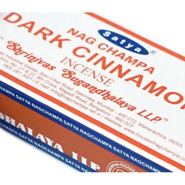 Ароматичні палички пилкові натуральні Сатья Темна кориця SATYA DARK CINNAMON (ПЛОСКА ПАЧКА)