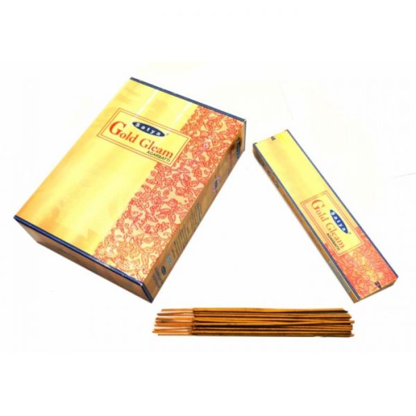 Ароматичні палички пилкові натуральні Сатья Золотий Блиск SATYA GOLD GLEAM