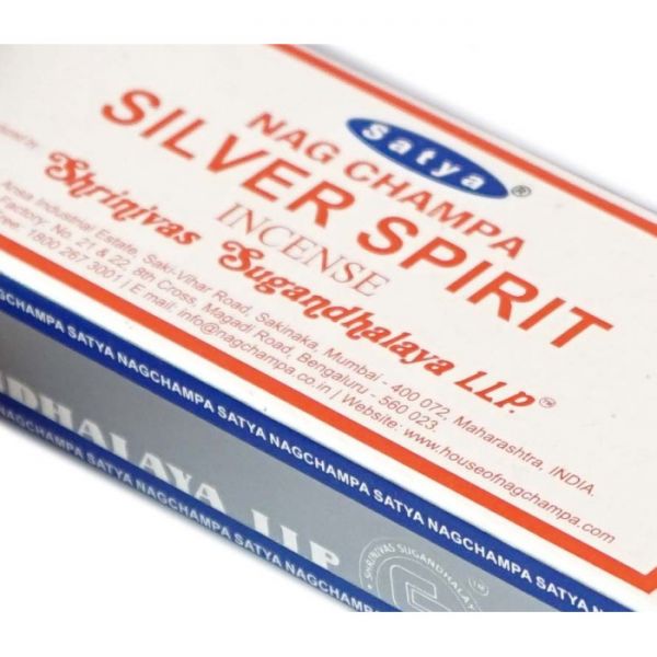 Аромапалички пилкові натуральні Сріблястий Дух SATYA SILVER SPIRIT (ПЛОСКА ПАЧКА)