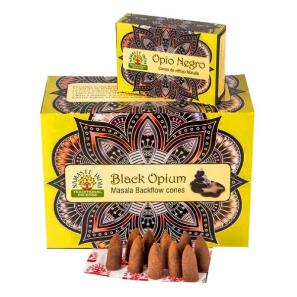 Ароматичні конуси для Backflow Чорний Опіум NAMASTE INDIA BLACK OPIUM