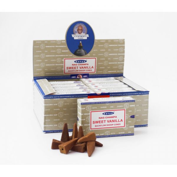 Ароматичні конуси для Backflow Солодка Ваніль SATYA BACK FLOW CONES SWEET VANILLA