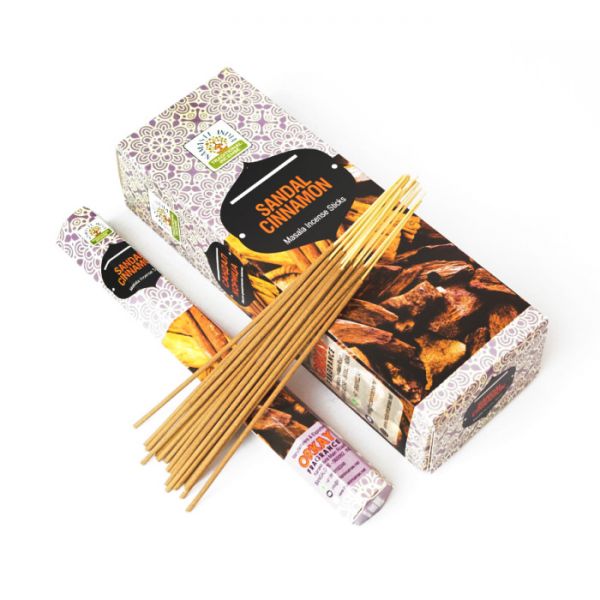 Ароматичні палички NAMASTE INDIA SANDAL CINNAMON Сандал та Кориця (шестигранник)