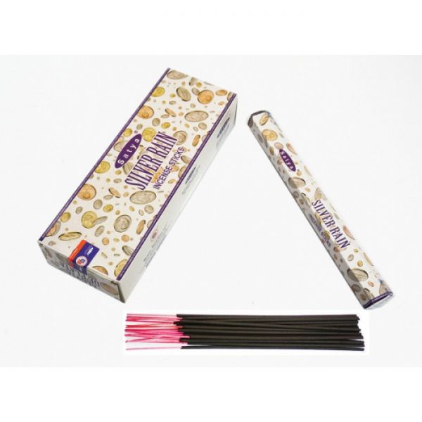 Ароматичні палички Срібний дощ Satya SILVER RAIN (шестигранник)