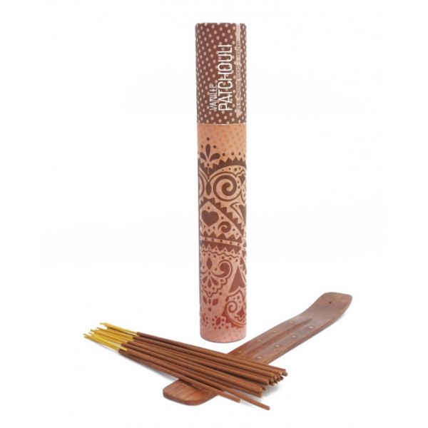 Ароматичні палички в тубусі ВАНІЛЬ З ПАЧУЛІ 20 шт + підставка.