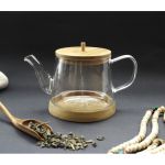 Чайник стекло с деревянной подставкой 600мл