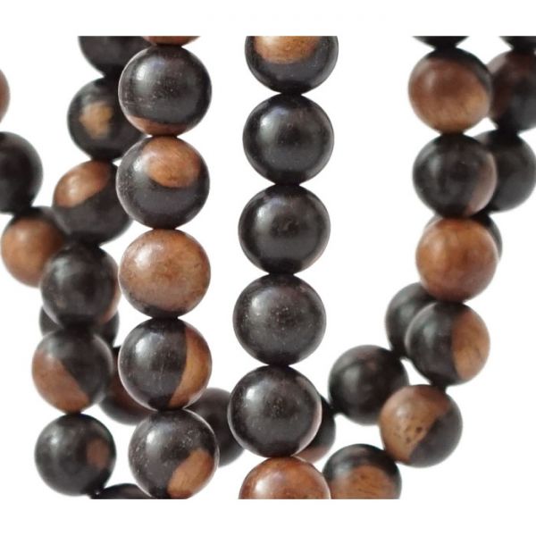 Чотки 108 бусин 8мм ЧОРНЕ ДЕРЕВО ІНЬ ЯН