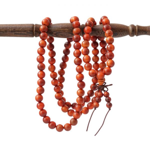 Чотки 108 бусин 8мм ЧЕРВОНИЙ ПАЛІСАНДР