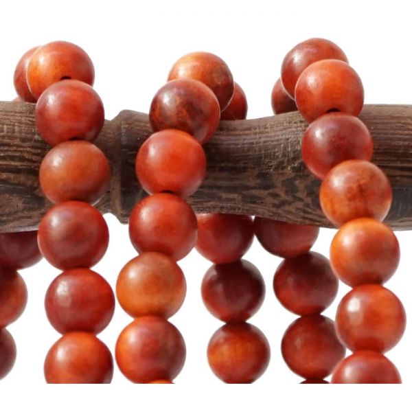 Чотки 108 бусин 8мм ЧЕРВОНИЙ ПАЛІСАНДР