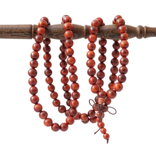 Чотки 108 бусин 8мм ЧЕРВОНИЙ САНДАЛ