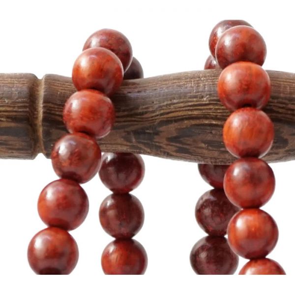 Чотки 108 бусин 8мм ЧЕРВОНИЙ САНДАЛ