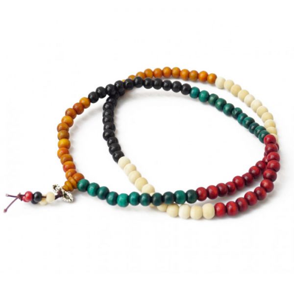 Чотки з кольорового дерева 108 бусин