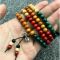 Чотки з кольорового дерева 108 бусин