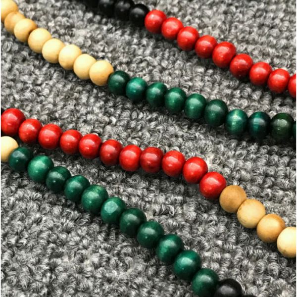 Чотки з кольорового дерева 108 бусин