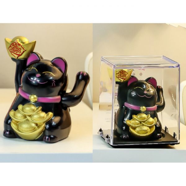 Манеки Неко на сонячній батарейці Чорний 2