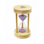 Песочные часы "Круг" стекло + светлое дерево 10 минут Сиреневый песок