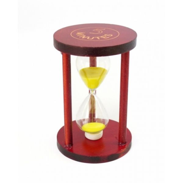 Песочные часы "Круг" стекло + тёмное дерево 5 минут Жёлтый песок