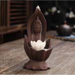 Подставка Жидкий дым керамика "Гуань Инь в лотосе"