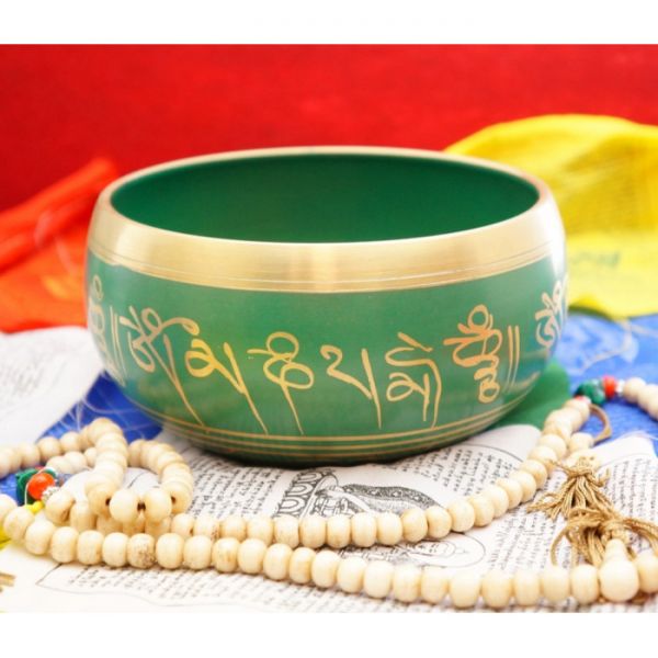 Співаюча чаша зелена лита 14 см Непал