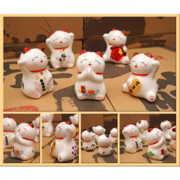 Щасливий кіт набір 5 штук фаянс