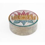 Шкатулка каменная  круглая "Лотос"