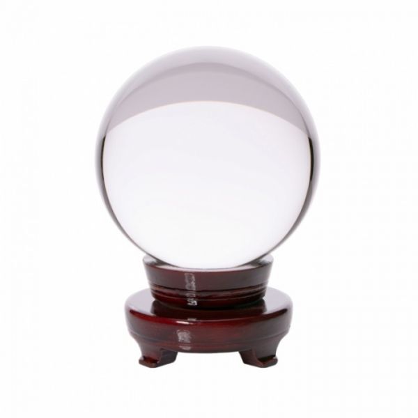 Шар "кришталевий" настільний на дерев'яній підставці 15 см